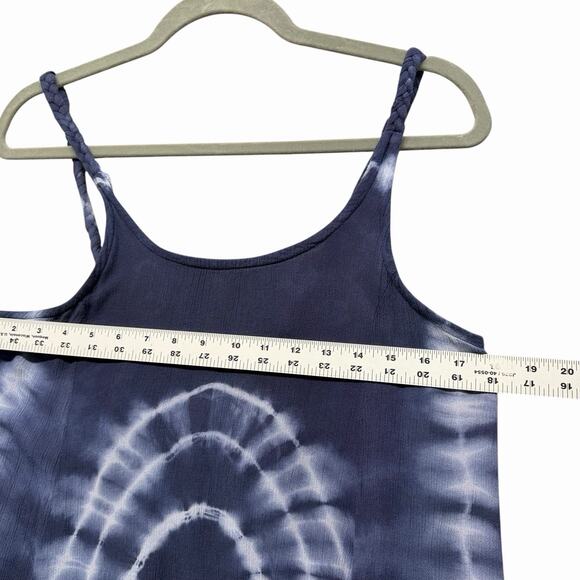 Gypsy Rose Maxi Dress Tie Dye Boho Free Size Blue Soft Rayon Handmade in Nepal - Picture 5 of 10